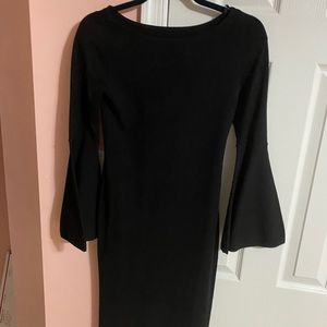 NWOT Eliza J black ruffle sleeve body on dress